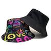 Cross-border Spring Summer Retro Women's European American Cartoon Fisherman Bucket Hat 100% Polyester Breathable Button Outdoor