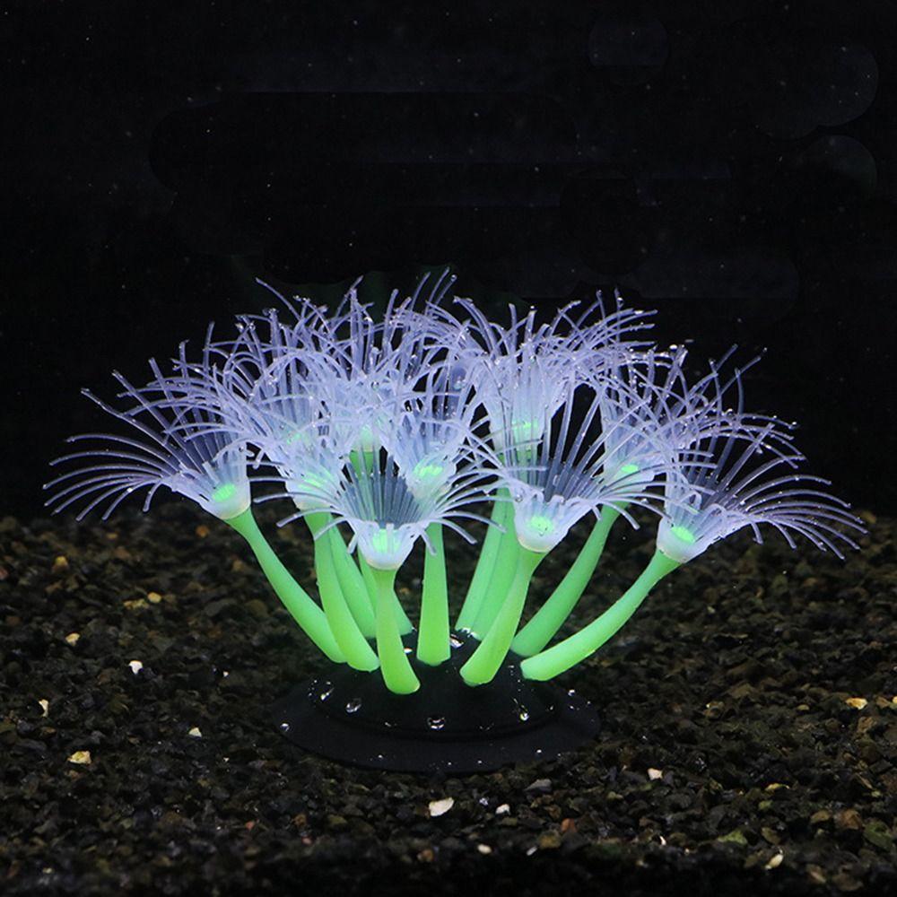 Silicone Feathered Coral Glowing Fake Coral Ornament New Glowing Artificial Coral Aquarium