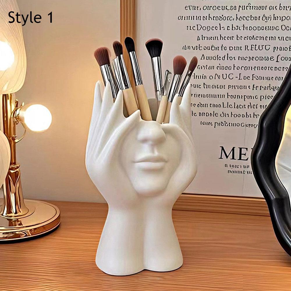1PC Creative Human Body Art Makeup Brush Holder Modern Abstract Art Bust Flower Vase Pot For Home Vanity Desktop Decor Organizer