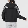 Adidas Толстовка с капюшоном Essentials с 3 полосками и молнией во всю длину, черная HT4715