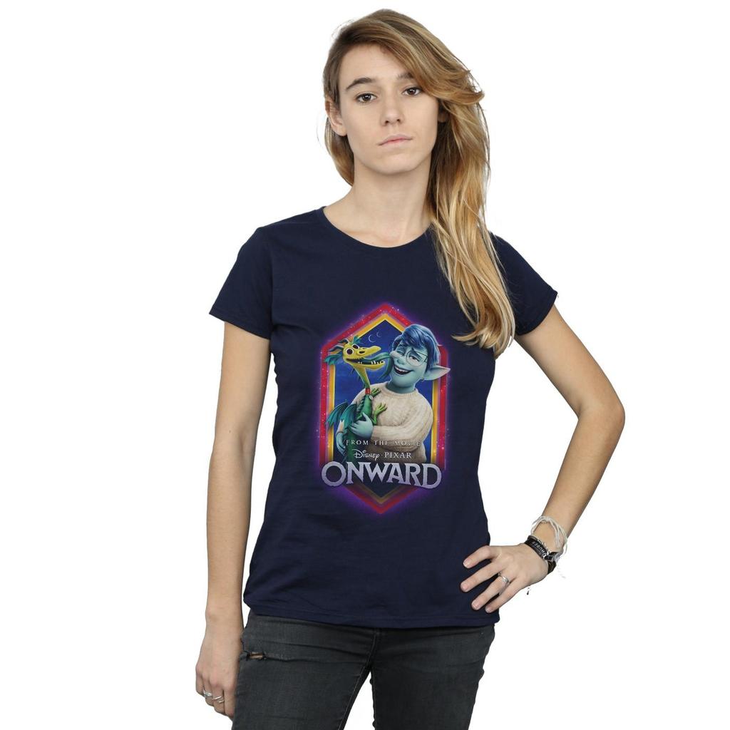 Disney Womens/Ladies Onward Laurel And Blazey Crest Cotton T-Shirt