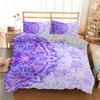 Mandala Duvet Cover Set Purple Gradient Mandala Culture Print Twin Bedding Set For Teens Microfiber Queen King Size Quilt Cover