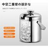 Thermos Ice Bucket, Non-Melt Stainless Steel, Double-Walled Ice Bucket with Handle and Lid, Vacuum Insulated, Large Capacity, Cylindrical Shape, Keeps