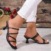 Fashion 2025 Summer Women's Sandals Casual Female Slippers Fashion Sexy Female Shoes Square Heel Open Toe Ankle Strap Sandals Sandalias