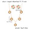 Christmas Imitation Pearl Colorful Rhinestone Snowflake Earrings Necklace for Women Exquisite Flower Jewelry Set New Year Gifts
