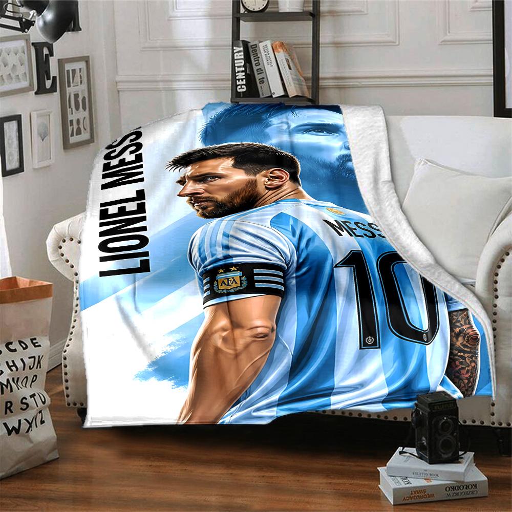1pc Argentinas Messi Celebrates flannel Blanket for Super Soft Cute Comfort Blanket for Travel Bedding Couch Sofa Blanket Y7304