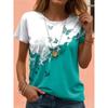 Новинка лета, женская футболка, повседневная, с цветочным принтом, праздничный 3D-принт, повседневные футболки с коротким рукавом, модные футболки с круглым вырезом для женщин
