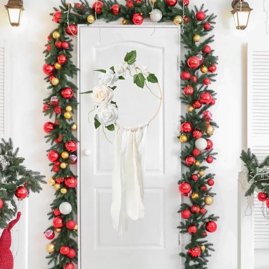 Искусственный венок ручной работы, тонкая работа, праздничные настенные украшения для вечеринки, венки