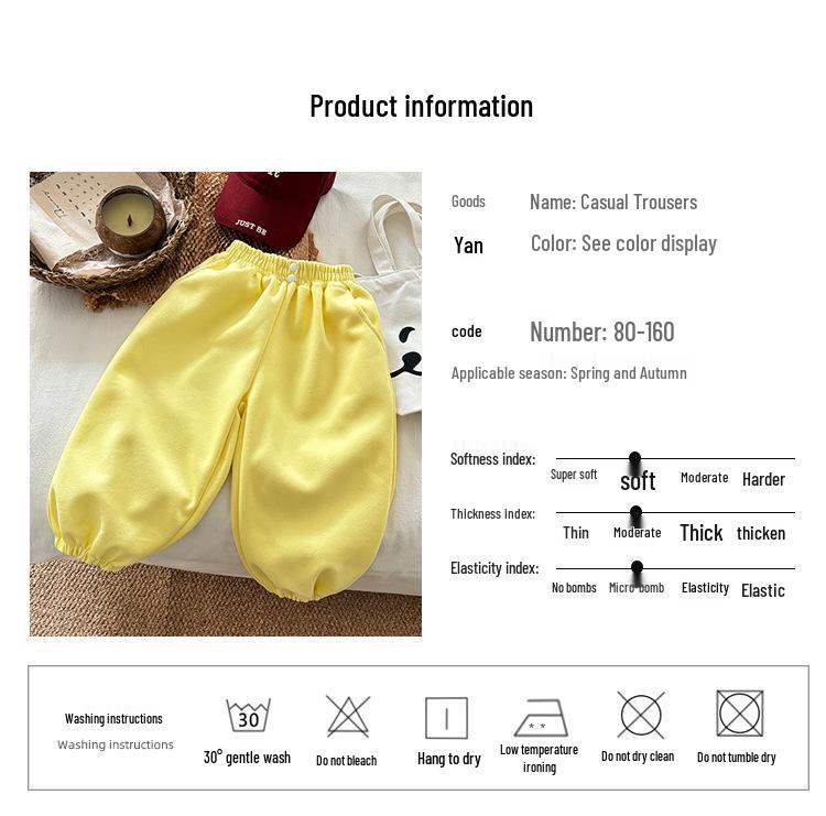 Children's Spring/Autumn Sporty Sweatpants - Unisex, Loose Fit, Versatile and Stylish Korean Baby Trousers