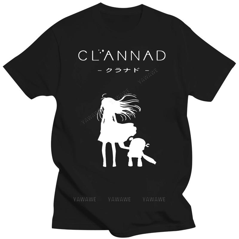 Футболка Clannad Футболка CLANNAD Робот Белая Версия Летняя 100 Процентная модная Оверсайз Футболка Потрясающая 5x Печать Футболка