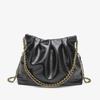 New Chain Shoulder Women's Bag Solid Color Versatile Pleated Cloud Messenger Bag Simple High-end Handbag Tide