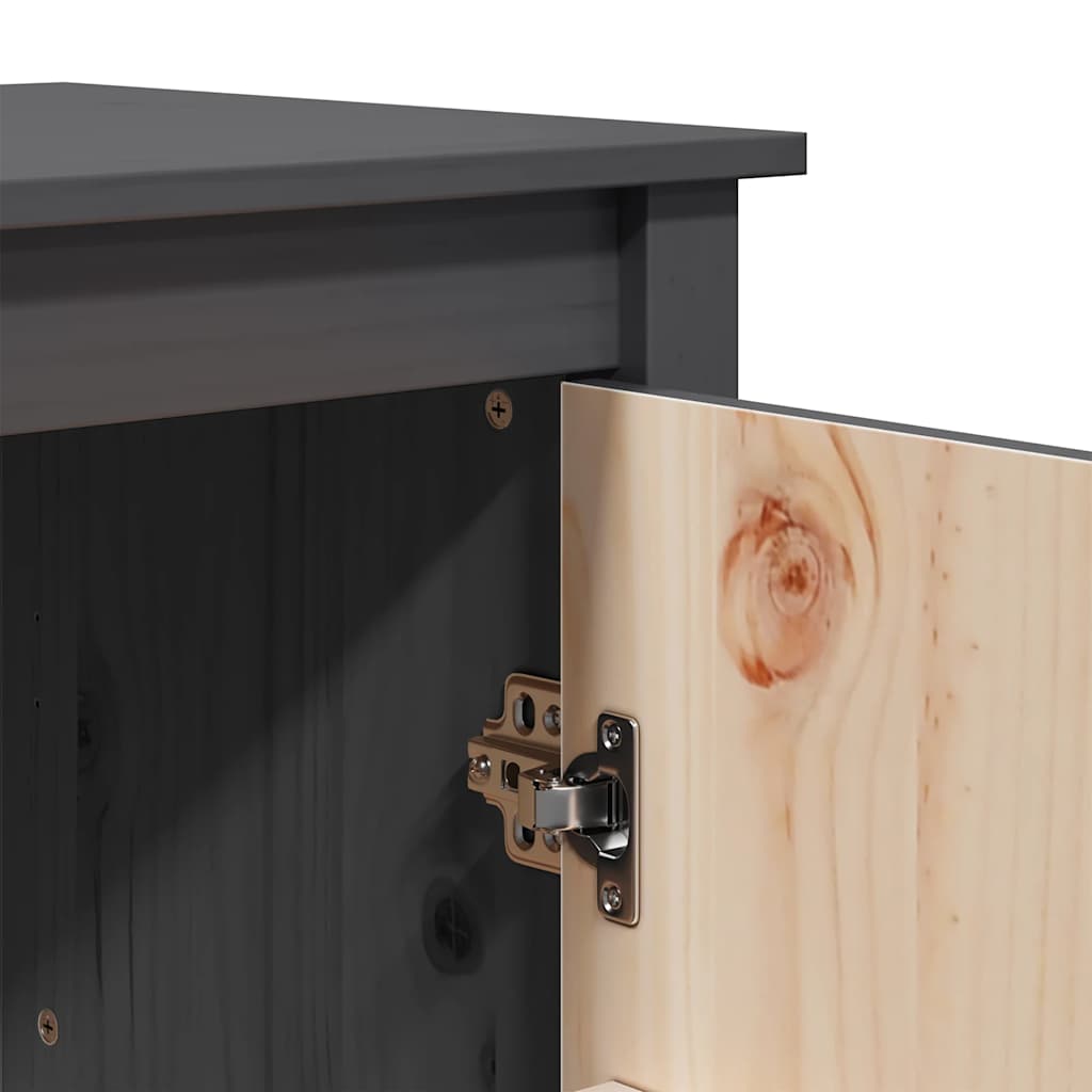 Highboard Gray 83 x 41.5 x 100 cm Solid Pine Wood