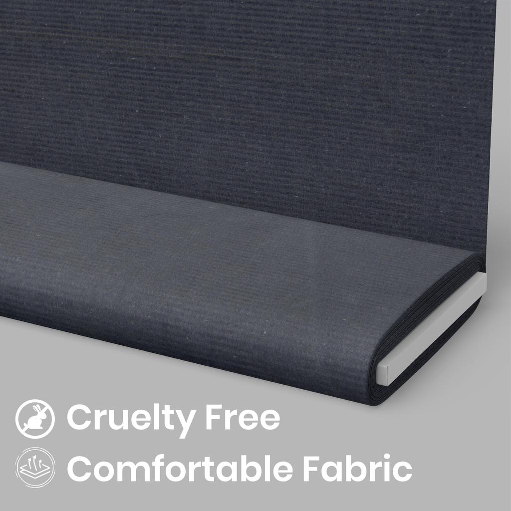 Мягкая вельветовая ткань темно-серого цвета - 100% хлопок, плотность 350 г/м², ширина 150 см.