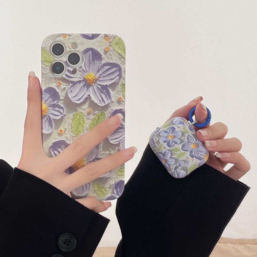 Water Stickers Cold Art Retro Flower Couple Earphone Case For Apple Airpods Pro 2 1 3 Wireless Bluetooth Charging Cover Box