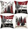 Christmas Pillow Covers 45x45cm Set of 4,Xmas Party Decor Pillow Covers Winter Holiday Cushion Cases Decor for Home Ornament