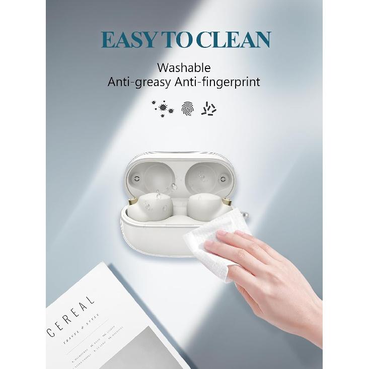 Case Cover for Sony WF-1000XM4 Truly Wireless Earbud Headphones,WUNIAK Clear Soft TPU Protective Cover with Keychain and Cleaner Kit for Women Men