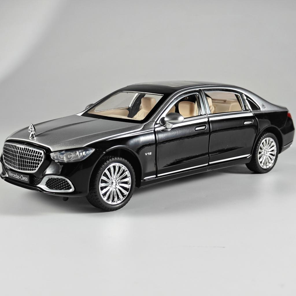 1:24 Mercedes Benz Maybach S680 Роскошный Лимузин Металлический Литой Модель Звук и Свет Детская Игрушка Коллекция Хобби Подарок для Мальчиков