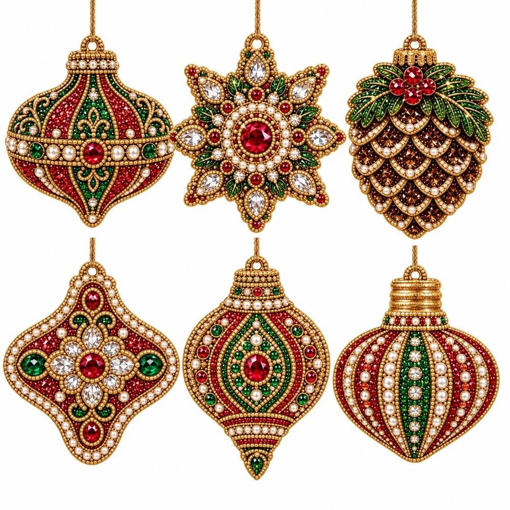 6pcs/set Acrylic Round Board Suncatcher Craft Kit Christmas Decor Craft Christmas Festival