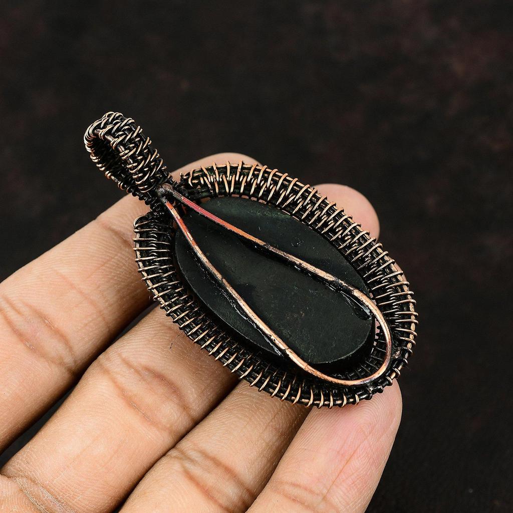 Подвеска из медной ракушки Abalone Shell, подвеска из медной проволоки, драгоценный камень в виде ракушки Abalone Shell, медная бижутерия, кулон ручной работы, подарок для него, подарок для матери