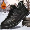 Мужские ботинки зимние бархатные утолщенные теплые высокие мужские зимние ботинки на толстой подошве нескользящие водонепроницаемые повседневные туфли для улицы хлопковая обувь