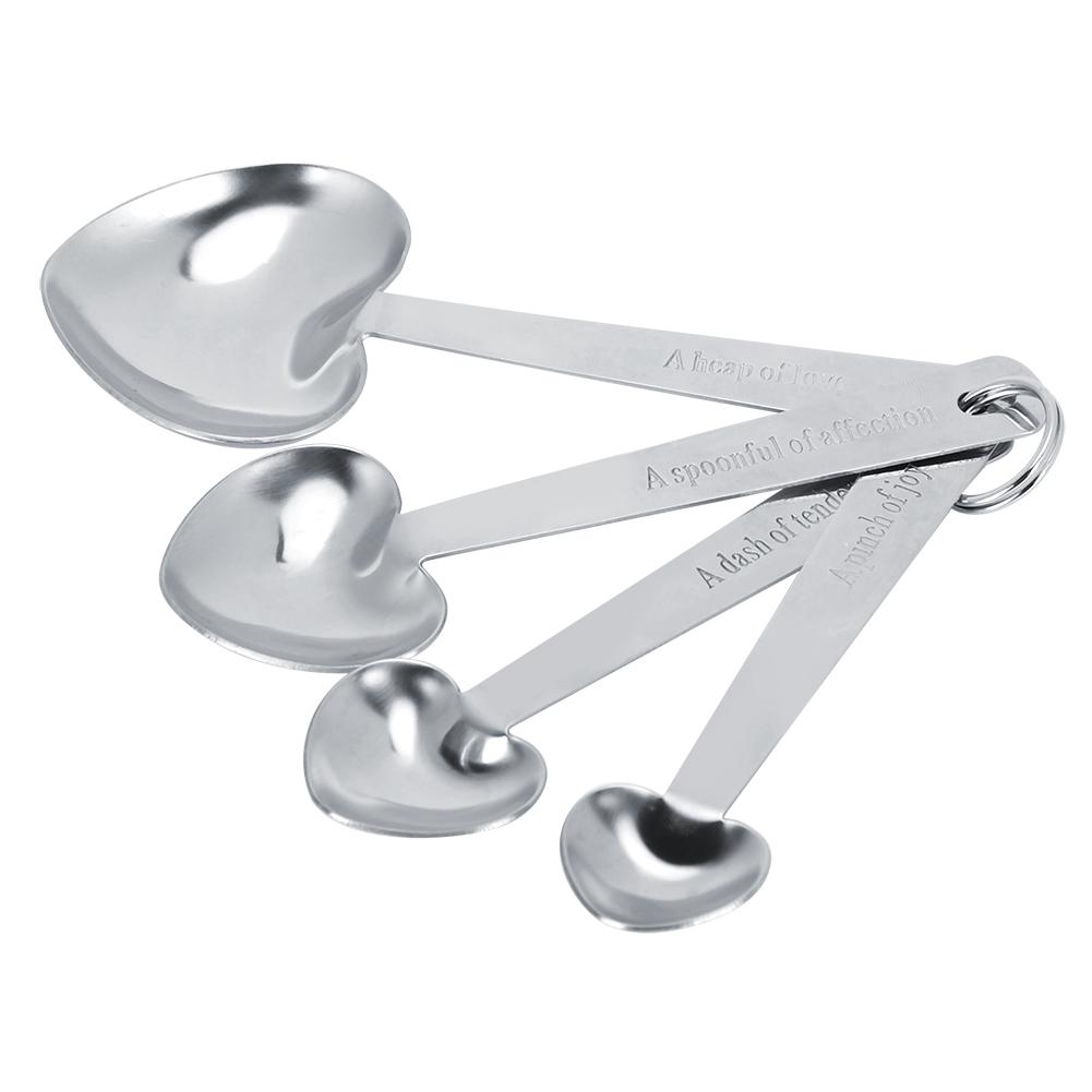 Мерные ложки из нержавеющей стали в форме сердца, совок, инструмент для выпечки, кухонная утварь