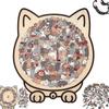 135-Piece Colored Cat Shaped Wooden Jigsaw Puzzle, Cats Shaped Wooden Puzzle, Unique Animal Shape Wood Puzzle, Creative Gifts for Cats Lovers
