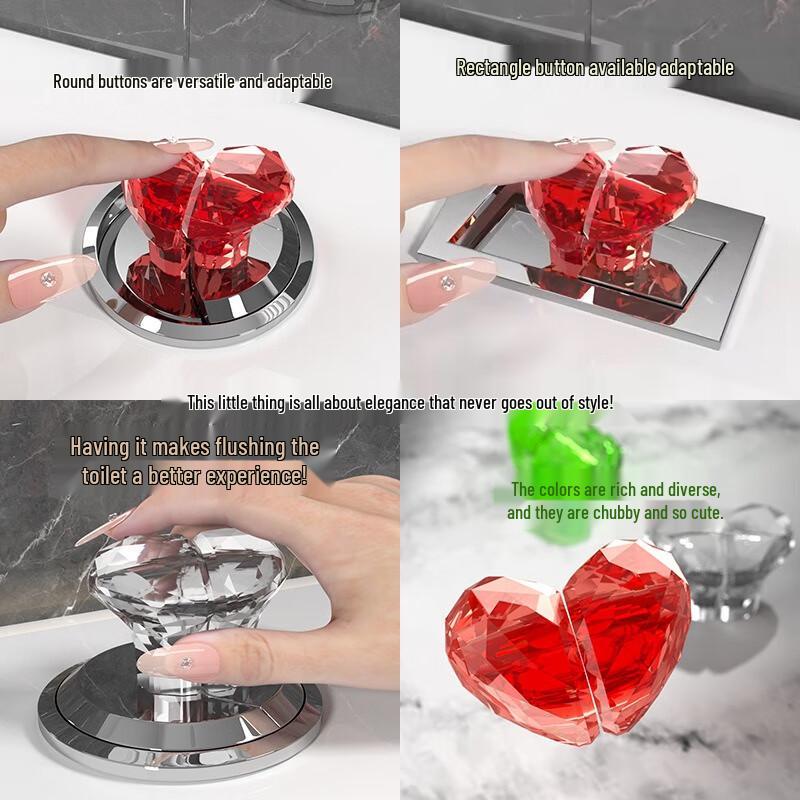 Universal Love Heart Toilet Flush Button