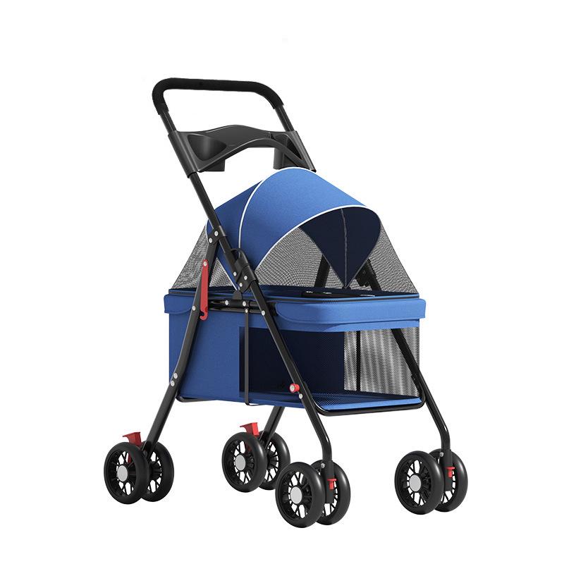 Foldable Pet Stroller for Dogs and Cats - Cross-Border Export