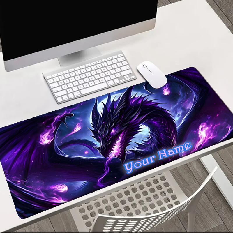 1PC Custom Name Purple Dragon Fantasy Art Mouse pad, keyboard and mouse desk pad, for computer notebook Birthday Gift For Any Room Or Office