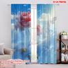 2pcs,2D Plane Printing Pattern Curtains Ethereal Roses Versatile Durable Polyester (without Rod) Decorations For Home Use for