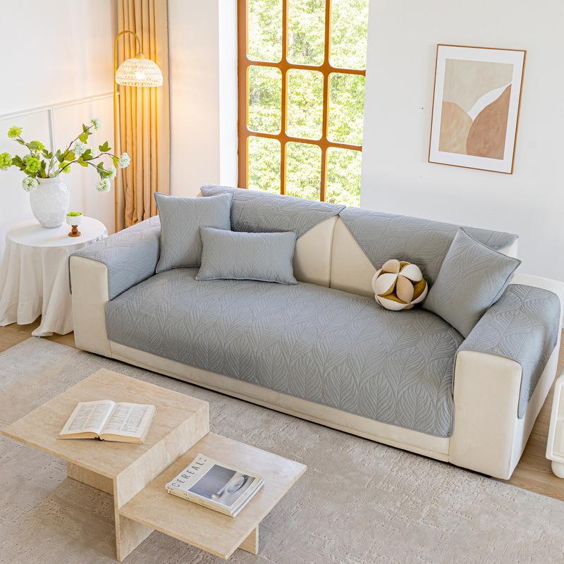 Pure Cotton Sofa Cushion Universal In All Seasons  New Fixed Non-Slip Cover Light Luxury High-End Feeling Cloth Towel Seat Cushion
