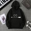 Women's Hoodie High Street Unisex Style Double Pockets Sweatshirts Outerwear Heart Print Women's Clothing