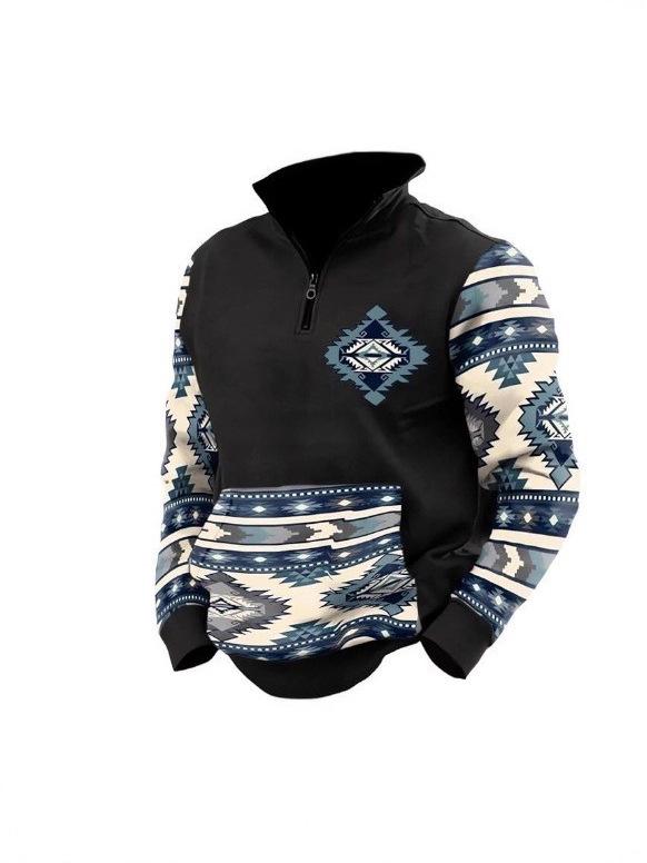 Мужская толстовка Xiyin с полумолнией и вафельной вязкой - Осенне-зимний стиль