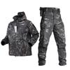 Men's Outdoor Soft Shell Plush Sweater Waterproof Men's Jacket Hooded Men's Training Camouflage Suit