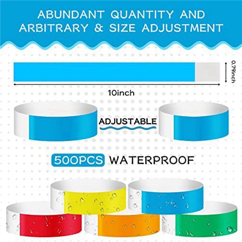 ABUL-1000 Pieces Colored For Events Wrist Bands Paper Bracelets Waterproof Bands For Events Custom Adhesive For Party