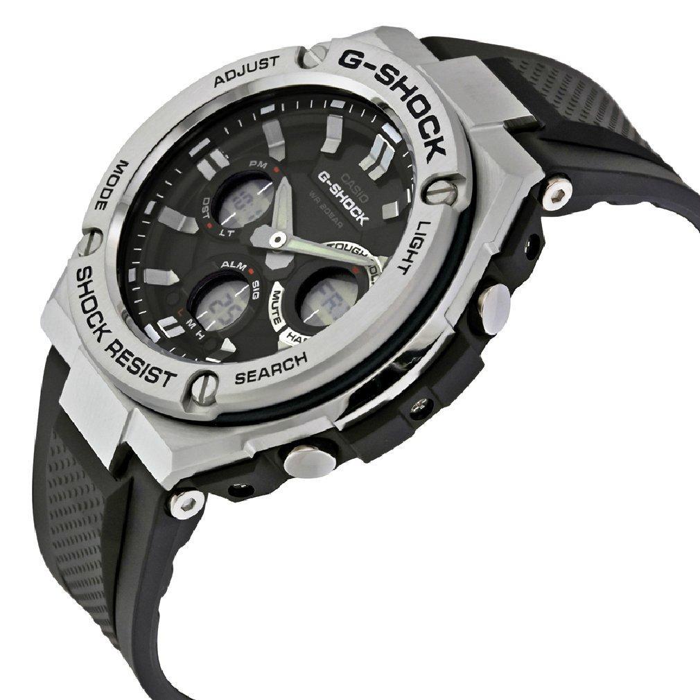 Часы аналоговые цифровые мировое время солнечные [Casio] G-Shock G-STEEL - GST-S110-1A мужские [Товар]