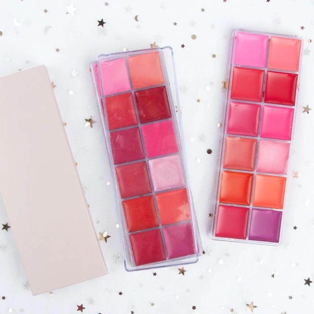 Moisturizing Lip Gloss Palette for Women Long Lasting Lipstick Girls Nude Cosmetic Makeup Lip Tools 12 Colors, 12Color Lipstick, 1 Piece