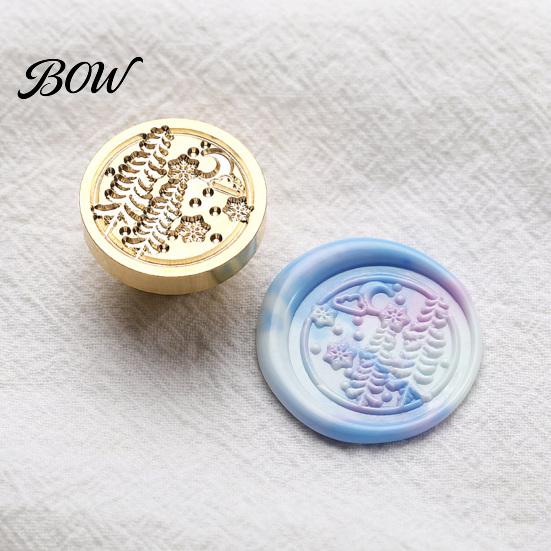 Decorative Wax Stamp Head Lily Floral Brass Seal Head, Cute Plant Themed Engraved Small Sealing for Journal Card Gift Wrapping Wedding Invitation