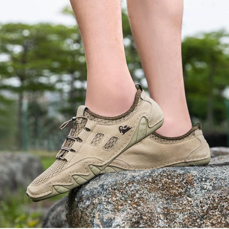 Men Sneakers Mesh Casual Shoes Lether Lac-up Mens Summer Lightweight Vulcanize Shoes Walking Sneakers Zapatillas Hombre