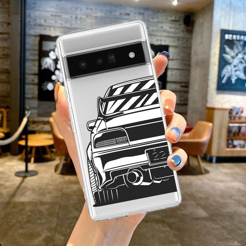 Чехол для телефона Google Pixel 10 Pro 10A Pixel 9 Pro XL Pixel 8 Pro 9A 8A 7A 7 6A 6 Pro Мягкий ТПУ Чехол Япония JDM Спортивные Автомобили Комикс