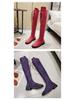 European & American Style Lace-Up Over-the-Knee Round Toe Long Boots for Women, Large Size 43, Autumn/Winter 2020.