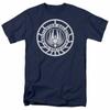 Battlestar Galactica Scratched Bsg Logo Sci Fi Tv Tee Navy Blue Unisex T-Shirt