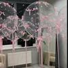 Элегантный набор прозрачных латексных шаров с розовыми бантами для празднования Дня святого Валентина, помолвки и дня рождения