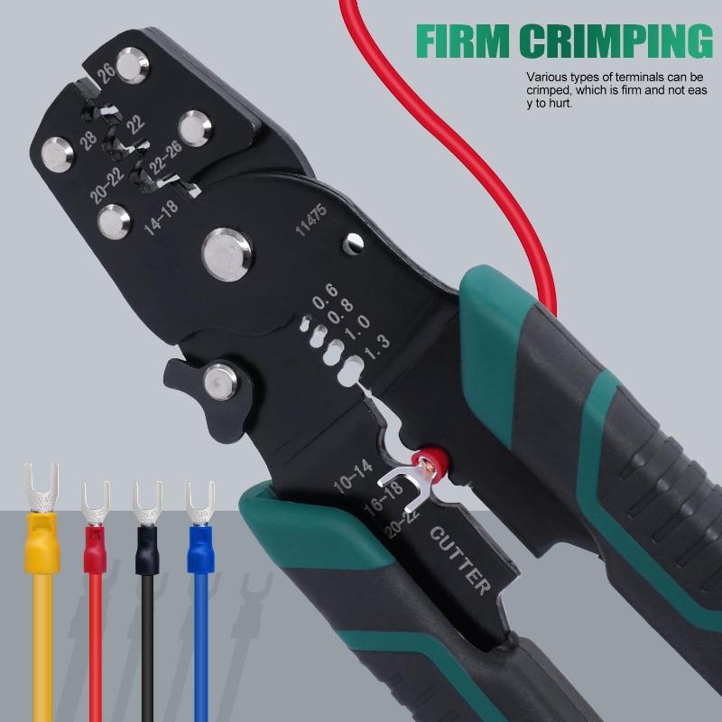 Crimper Tool With Stripper Cutter,Multifunctional Crimping Pliers Terminal Pliers For Insulated Electrical Connectors(22-10 AWG)