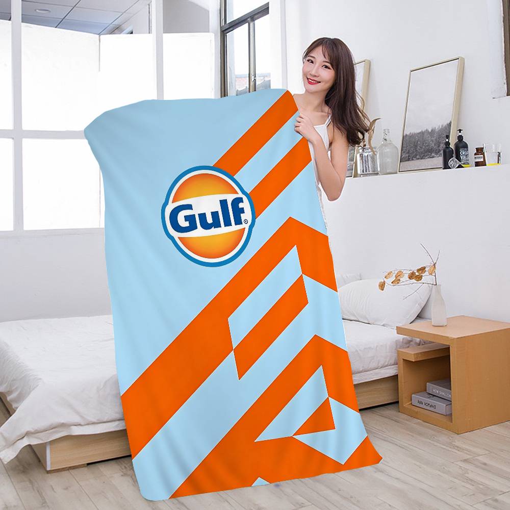 G-Gulf Racing Car Logo Микрофибра Печатное Пляжное Полотенце Скалолазание Йога Пляж Плавание Бег Впитывающее Мягкое Полотенце