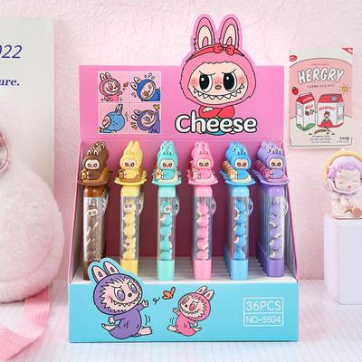 2 шт. Милая гелевая ручка Лабубу, милая мультяшная ручка с нейтральными чернилами, ручка для письма для студентов, канцелярские товары, рождественский подарок, студенческие канцелярские товары
