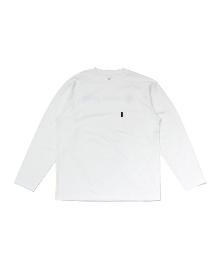 Snow Peak SP Logo Pocket Cut and Long Sleeve and Off Size L L/S T-Shirt EC-TS-25AU014, Sew, T-Shirt, Men's Women's, White,
