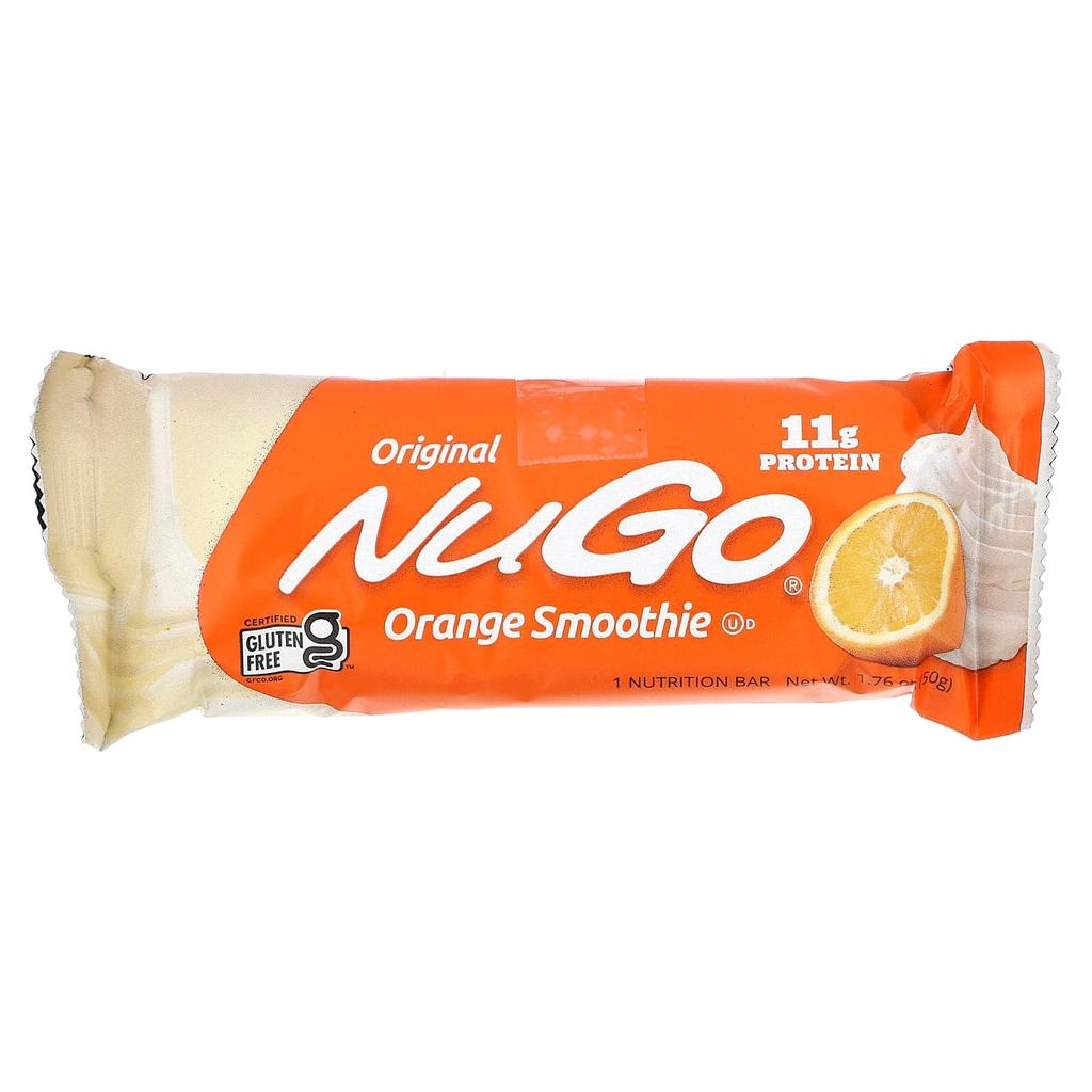 NuGo Nutrition, Апельсиновые батончики со смузи, 15 батончиков, 1,76 унции (50 г) Каждый