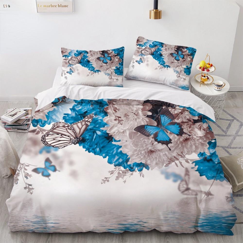 Dream NS Red Rose 3D Floral Duvet Cover Bedding Set Flower Bed Linens Double Bed Sheet Comforter Summer Quilt King Size