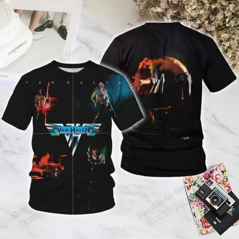 Классическая рок-группа VAN HALEN 3D-печать Футболка Мужчины Женщины Мода Короткий рукав Футболка Дети Хип-хоп Топы Футболки Мужская Одежда Новинка 2025